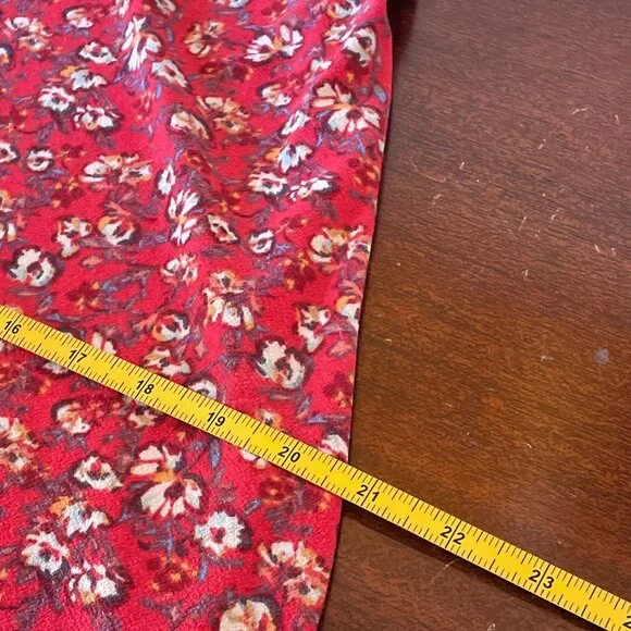 Free People Red Say Hello Floral Mini Dress SZ M Modern Boho - Picture 11 of 14